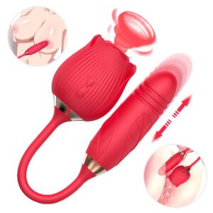 Rose Clitoral Suction Vibrator (Red) Luxurious USB Rechargeable Adult Toy
