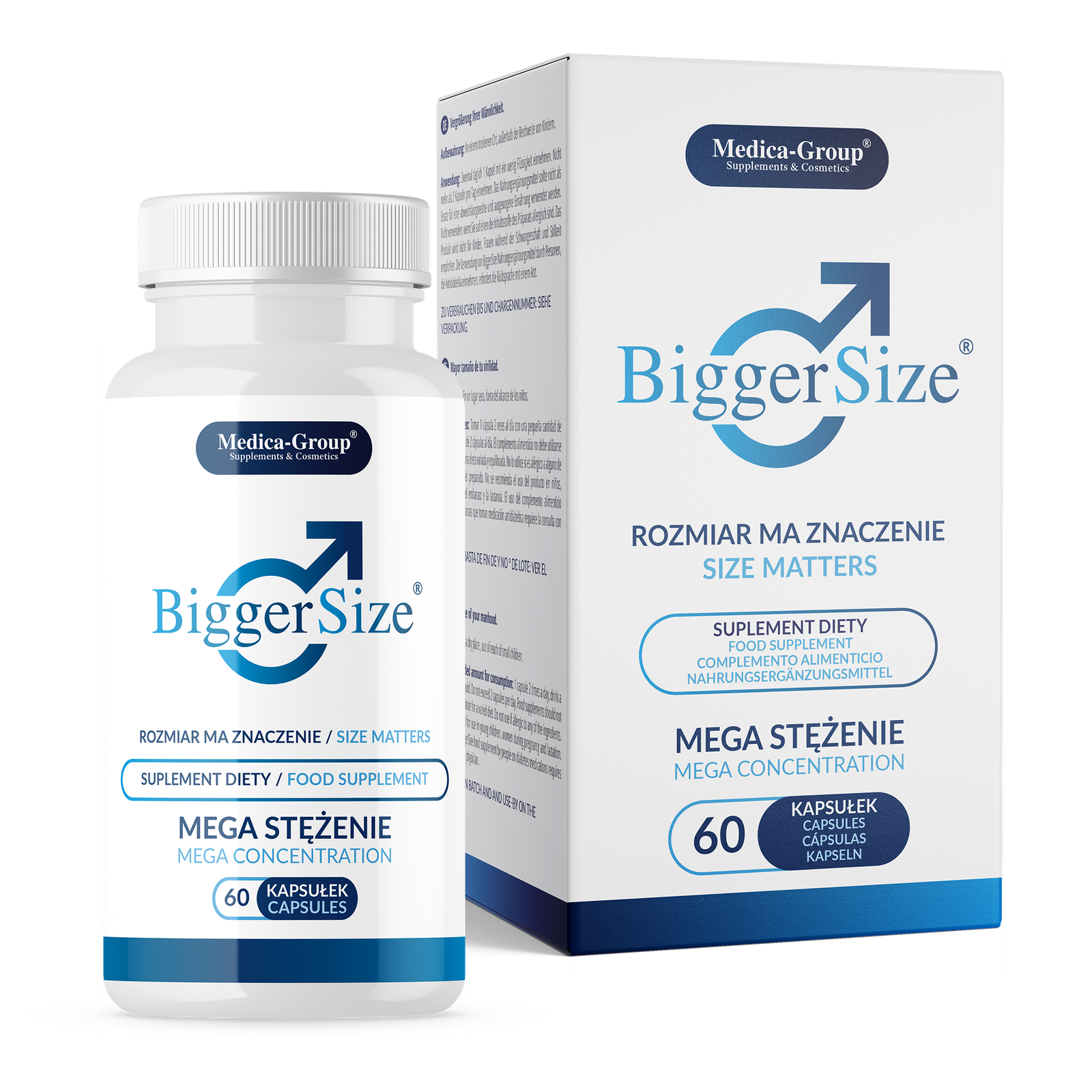 Bigger Size Capsules 60 bottle and box